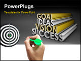 PowerPoint Template - Vision Success From Goal and Idea in 3d