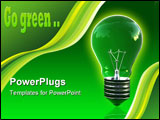 PowerPoint Template - 3d image of green eco light bulb with space for write