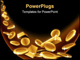 PowerPoint Template - Gold coins and gold bars are falling down