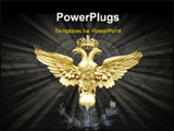 PowerPoint Template - Symbolic double headed eagle with imperial crown coated with gold.