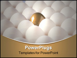 PowerPoint Template - Close-up of a golden egg between chicken eggs