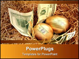 PowerPoint Template - A nest with golden eggs and lined with paper money