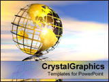 PowerPoint Template - Shiny gold wire globe.