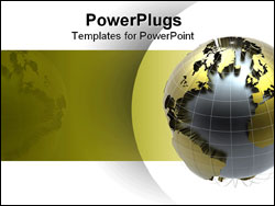 PowerPoint Template - golden globe isolated on a white background
