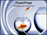 PowerPoint Template - Photo of a goldfish jumping out of the water