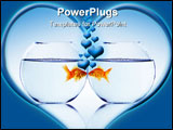 PowerPoint Template - two Goldfish and Aquarium falling in love