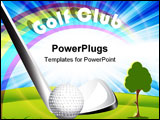 PowerPoint Template - abstract illustration ball for golf and hockey stick