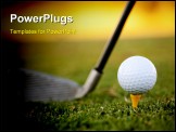 PowerPoint Template - club and white golf ball over grass outdoors