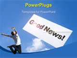 PowerPoint Template - Good News envelope and blue sky concept of success