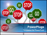 PowerPoint Template - an illustration of red stop signs and green go signs forming a tree