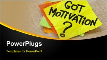 PowerPoint Template - Motivational concept - got motivation question - handwriting on a yellow sticky note against canvas board