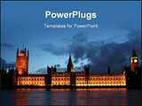 PowerPoint Template - view across the Thames River to The Houses Of Parliament London
