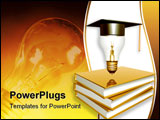 PowerPoint Template - Graduation and knowledge bulb icon symbol 3d illustration