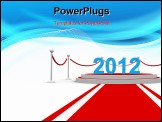PowerPoint Template - New year 2012 on a red carpet. Computer generated image
