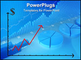 PowerPoint Template - business graph with arrow showing profits and gains