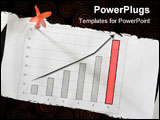 PowerPoint Template - graph on white paper attach red arrow to darts