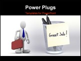 PowerPoint Template - Great job! Note on Pen Holder Business Office Object Image