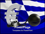 PowerPoint Template - euro symbol on the background flag Greece