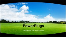 PowerPoint Template - green field and blue sky