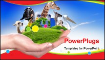 PowerPoint Template - Green world and wildlife protection concept collage