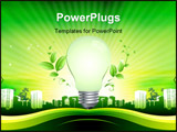 PowerPoint Template - Green template, with lamp for your logo