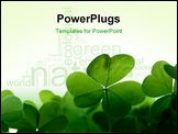 PowerPoint Template - Green clover leafs border with space for text.