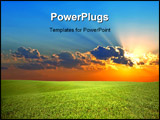 PowerPoint Template - An image of sunrise and green field