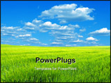PowerPoint Template - field -green grass the blue sky and white clouds