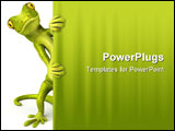 PowerPoint Template - Fun little green gecko, 3d generated lizard