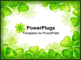 PowerPoint Template - drawing of beautiful crayon drawing about four leaf clover
