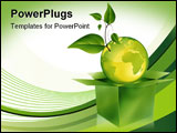PowerPoint Template - Green planet getting out of the box