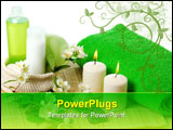 PowerPoint Template - green products for spa with Jasmin flowers