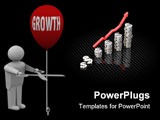 PowerPoint Template - One 3d man that free a balloon with a growth label
