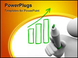 PowerPoint Template - A person draws a growth bar chart on a board with a marker
