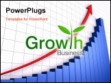 PowerPoint Template - Business growth graph with grid and arrow positive trend