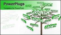 PowerPoint Template -  tree with the word Growth sprouting off many branches symbolizing organic or environmental growing