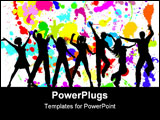 PowerPoint Template - Silhouettes of people dancing on a grunge background