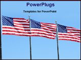 PowerPoint Template - three American flags