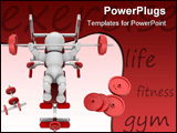 PowerPoint Template - 3D render of someone lifting weights.