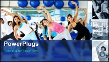 PowerPoint Template - group of gym people in an aerobics class