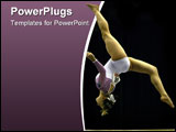 PowerPoint Template - gymnast somersaults on beam