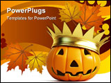PowerPoint Template - halloween pumpkin crown isolated on a white background
