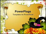 PowerPoint Template - Halloween background with pumpkin and parchment vector illustration