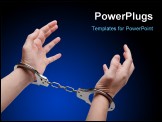 PowerPoint Template - Police law steel handcuffs arrest crime human hand