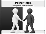 PowerPoint Template - Handshake. Meeting two businessmen. Isolated 3D image