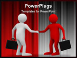 PowerPoint Template - Handshake. Meeting two businessmen.