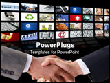 PowerPoint Template - video tv screen technology and communication background