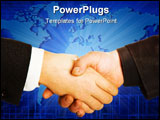 PowerPoint Template - Hands shake with map of the world in background