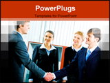PowerPoint Template - Portrait of two businessmen shaking hands