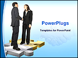PowerPoint Template - business couple shaking hands